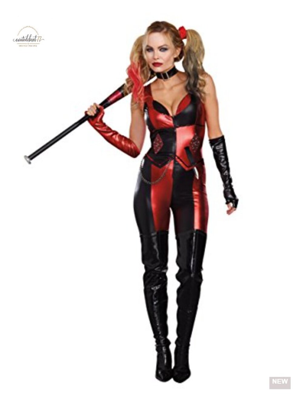 Harlequin Blaster Jumpsuit Costume Women's Halloween Cosplay
